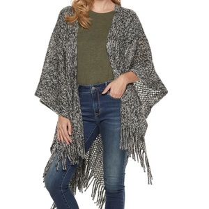 Apt 9 black-and-white sweater shawl